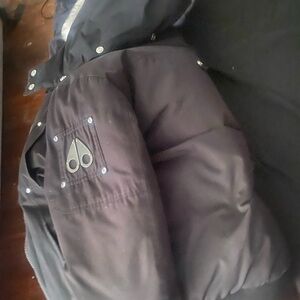 Moncler Black Puffer Jacket with Embroidered Logo